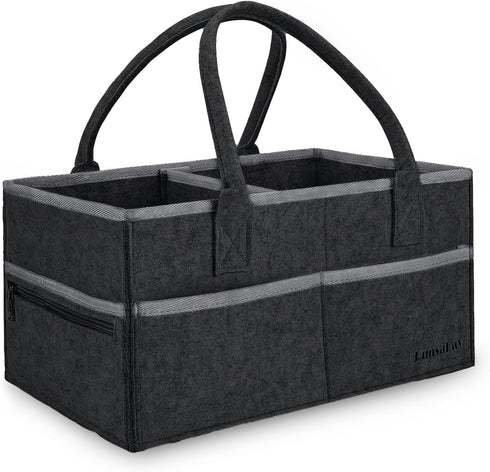 Baby Co. Diaper Caddy, Black, 36 x 22 x 18cm, Car Organizer for Diapers and Wipes, Changing Table Baby Diaper Storage, Gift for Newborns...