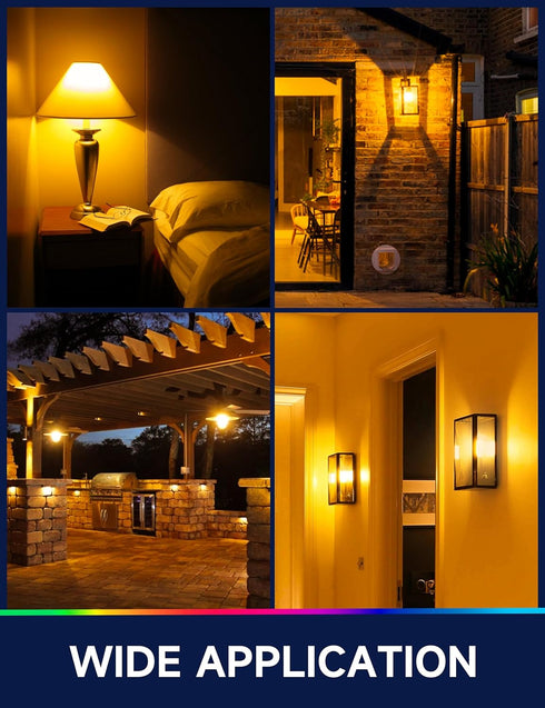 Yellow Amber Bug Light Bulbs, LED Bug Lights for Outside Porch Lights, A15 Small Amber Night Light Bulb, 5W Equivalent 40W E26 Yellow Bulbs Outdoo...