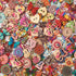 MegaPet 300pcs Assorted Wood Buttons Butterfly Guitar Cat Flat Round Heart Shaped Decorative Button Mixed Painting 2 Holes for Sewing Clothing Cra...