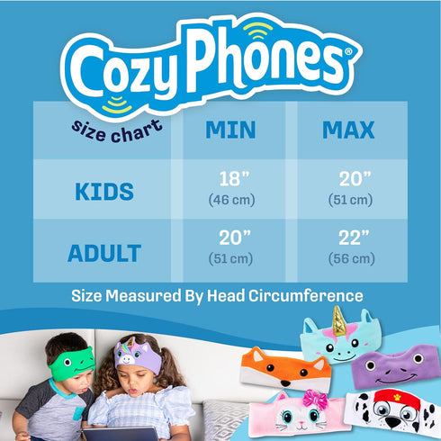 CozyPhones Kids Headphones, Headband Earphones for Children Baby & Toddlers 1-3, Stretchy & Comfy Travel Accessories - Fox......