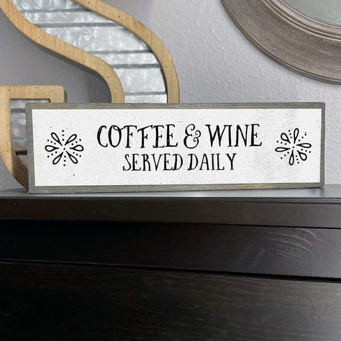 Coffee Wood Signs (Medium - Wood And Metal, Coffee And Wine Served Daily)...