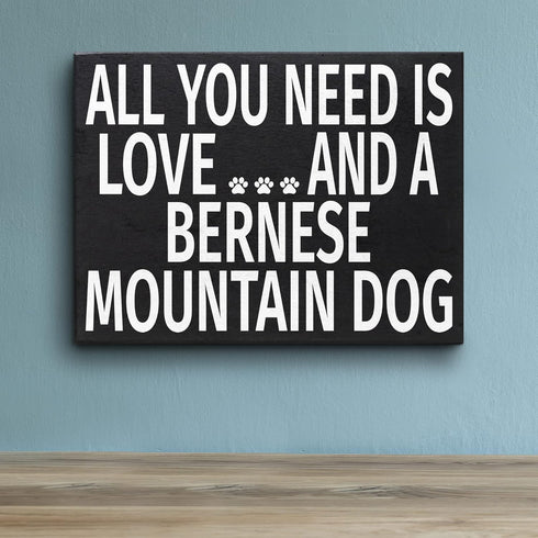 JennyGems Bernese Mountain Dog Gifts, All You Need is Love and a Bernese Mountain Dog, Shelf Decor and Wall Hanging, Made in USA...