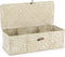 Hipiwe Seagrass Storage Basket Bin 3 Sections Hand-Woven Wicker Basket with Lid Bathroom Basket Toilet Tank Basket Holder for Organize Snack Tissu...