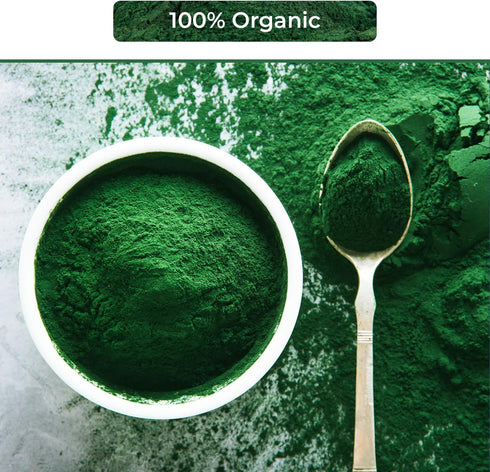 USDA Organic Spirulina Powder for Juice and Smoothy Mix; 100% Natural and Gluten Free, with High Protein, Vitamins, Antioxidants and Minerals (12 ...