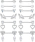 JOERICA 6 Pairs 14G Nipple Rings for Women 316L Stainless Steel Heart Butterfly Moon CZ Flower Barbell Nipple Rings Set Cute Nipplerings Piercing ...