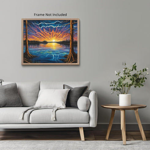 Posterizer 1 pcs- mountains, trees, night sky landscape nature 11-Landscape & Nature Art-Floral Botanical Art- Decor for Home & Office- unframed w...