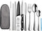 Portable Travel Utensils Set,Reusable Utensils,Travel Camping Cutlery Set,Stainless Steel Flatware Set with Case,Lunch Boxes Workplace Camping Sch...