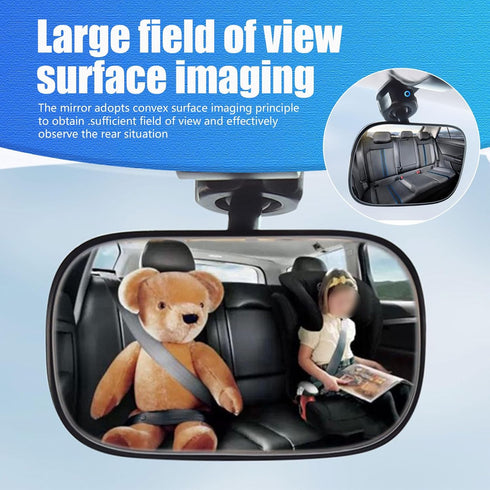 1 PC Car Interior Baby Viewing Mirror, Large Field of View Curved Mirror No Need to Look Back, Sun Visor Clip-on Installation Multiangle Adjustabl...