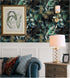 HAOKHOME 93208 Boho Peel and Stick Wallpaper Leaves Branch Removable Black/Green/Matte Gold Vinyl Self Adhesive Mural for Bedroom 17.7in x 6.5ft...