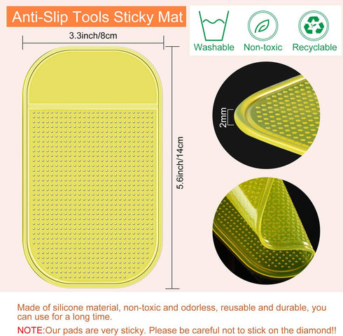 Blulu 6 Pieces Diamond Art Painting Accessories Anti-Slip Tools Sticky Mat Diamond Painting Trays Sticky Gel Pad Universal Mount Holder 5.6 x 3.3 ...