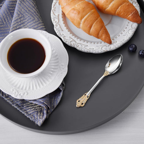 KEAWELL Luxurious 5.1-Inch Espresso Spoons Set - 6 Pieces - Mini Coffee Spoon, 18/10 Stainless Steel - Gorgeous Design with Exceptional Mirror Pol...