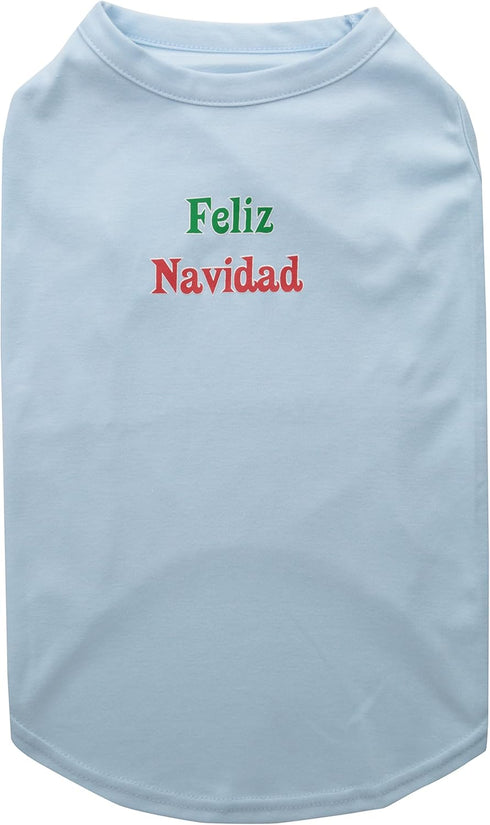 Mirage Pet Products 18-Inch Feliz Navidad Screen Print Shirts for Pets, XX-Large, Baby Blue...