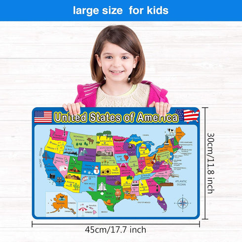 Patelai 4 Pcs Kids Placemats for Dining Table Educational Preschool Toddler Placemat,Learning,Non Slip,Washable,Reusable,Plastic,for Nursery Home ...