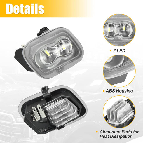 X AUTOHAUX Rear View Mirror Light for Ford F-150 F-250 F-350 F-450 Super Duty FL3Z13B374B FL3Z-13B374B 12V Waterproof Clear Lens White Side Puddle...