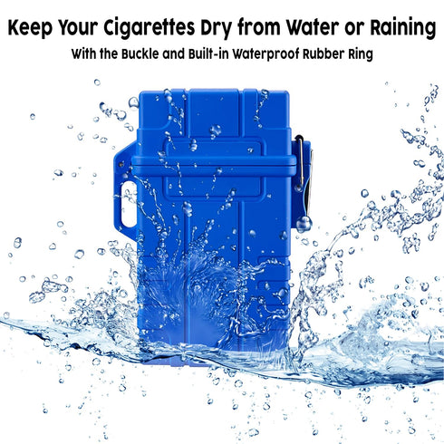 Skywin Waterproof Cigarette Case with Lighter - Airtight Cigarette Dry Box with Rechargeable Lighter - Dry Cigarette Case Protects Cigarettes from...
