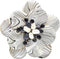 AeraVida Wild & Stylish Black & White Pearls with Painted Stripes on Mother of Pearl Seashell Floral Brooch Pin for Retro Zebra or Animal Print In...