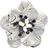 AeraVida Wild & Stylish Black & White Pearls with Painted Stripes on Mother of Pearl Seashell Floral Brooch Pin for Retro Zebra or Animal Print In...