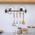 Dseap Pot Rack - Pots and Pans Hanging Rack Rail with 8 Hooks, Double Bars, Pot Hangers for Kitchen, Wall Mounted,Black...