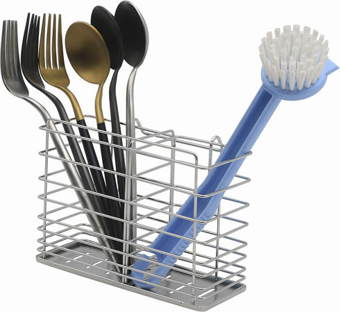 Utensil Drying Rack/Chopsticks/Spoon/Fork/Knife Drainer Basket Flatware Storage Drainer,2 Divided Compartments, Sturdy 304 Stainless Steel, Rust P...