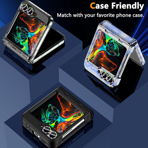 YWXTW for Samsung Galaxy Z Flip 6 Camera Lens Protector, Bling Glitter Individual Anti Scratch Metal Ring Tempered Glass Camera Screen Protector f...