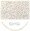 TOAOB 1000pcs White Acrylic Letter Beads 4x7mm Round Alphabet Beads Gold Letter A to Z Beads with Elastic String for DIY Jewelry Making Friendship...
