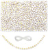 TOAOB 1000pcs White Acrylic Letter Beads 4x7mm Round Alphabet Beads Gold Letter A to Z Beads with Elastic String for DIY Jewelry Making Friendship...
