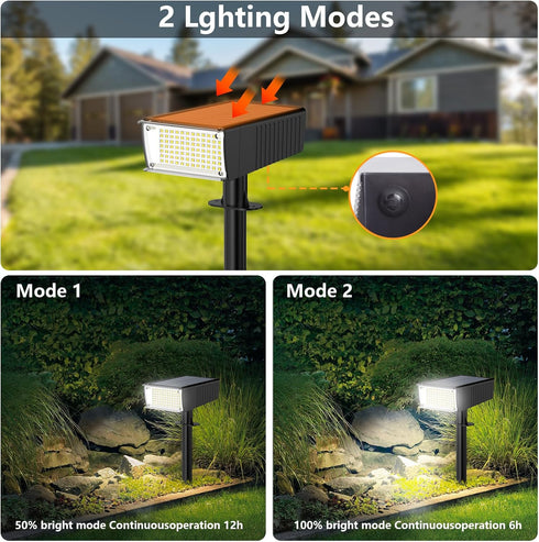 Solar Spot Lights Outdoor,72 LEDs Solar Spotlight,IP65 Waterproof Solar Landscape,High Brightness Garden Courtyard Solar Street Light?Outdoor Sola...