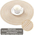 SHACOS 15 inch Round Braided Placemats Set of 6 Non Slip Heat Resistant Cotton Polyester Table Mats Washable Place Mats for Dinner Party Table Dec...
