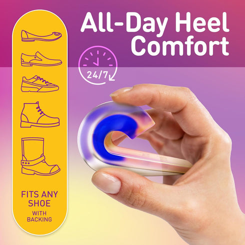 Heel Cups for Heel Pain Relief - Heel Cups for Plantar Fasciitis Women & Men - Gel Heel Cup - Cushion Insert for Shock Absorption - Silicone Heel ...
