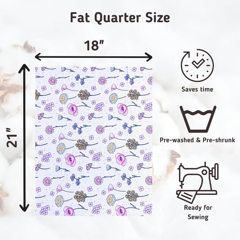 -10 Pieces 18"x21" Fat Quarters Fabric Bundles Pink, Spring Floral Cotton Fabric, Fabric for Crafts, Precut Squares for Sewing, Quilting, Patchwor...