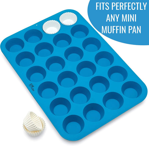 White Mini Cupcake Liners - 300-Pack - Mini Cups Sized Paper Cupcake Wrappers - Fits Perfectly Any Mini Muffin Baking Pan - Cup Cake Liner for Cup...