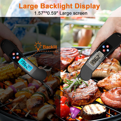 Digital Talking Thermometer for The Blind, Waterproof Instant Read Food Thermometer with Talking Function & Backlight, Meat Thermometer with Probe...