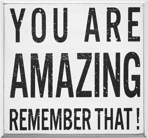 Inspirational Wooden Box Sign You are Amazing Remember That Wood Box Sign Home Decor Motivational Quote Desk Decor Thank You Gift for Home Office ...