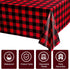 Breling Christmas Buffalo Plaid Table Cover, Red and Black Lumberjack Checkered Tablecloth Xmas Plastic Gingham Table Cover Disposable Tablecloth ...