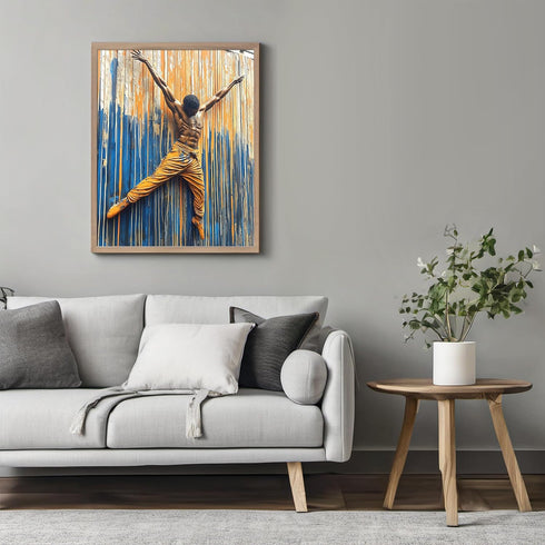 Posterizer-color paint splashes-dancer on mural street graffiti -1-Retro Art-Abstract & Modern Art-Gift for Street Art, Mural Fans- unframed wall ...