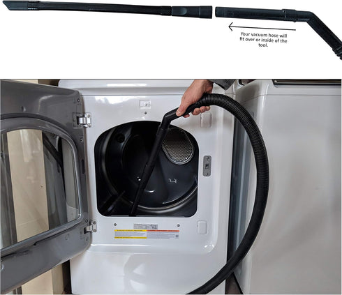 Vacuum Attachment for Dryer Vent, Crevice Cleaning Tool for Clothes Dryer with Lint Trap Brush and Flexible Hose. Duct Cleaner Kit. Designed by Dr...