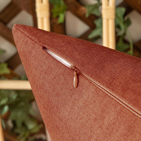 Woaboy Set of 2 Outdoor Waterproof Throw Pillow Covers Rust Decorative Farmhouse Solid Cushion Cases for Bed Sofa Couch Car Living Room 16x16 inch...