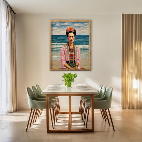 Posterizer 1 pcs- Frida Kahlo inspied art-unique fashion-Famous Figures Art Collection-Coastal & Nautical Art- Living Room Bedroom Decor- unframed...