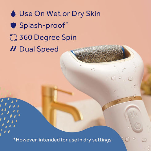Amopé Pedi Perfect Electric Callus Remover Foot File w/ Diamond Crystals, Pedicure Tool for Feet, Removes Hard & Dead Skin, Feet Scrubber & Buffer...