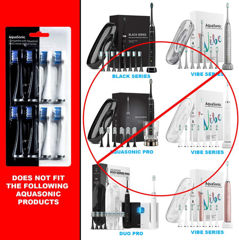 AquaSonic Duo Series Replacement Brush Heads | for Normal & Sensitive Teeth | Compatible with Duo Series & Home Dental Center Toothbrush Handles |...