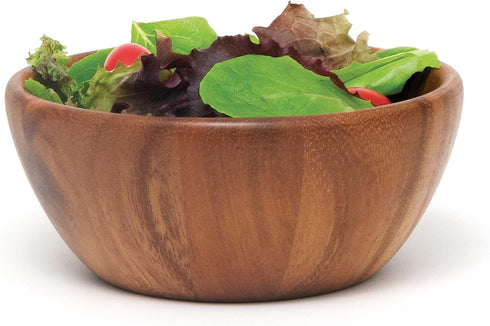 Lipper International Acacia Round Flair Serving Bowl for Fruits or Salads, Small, 6" Diameter x 2.5" Height, Single Bowl...
