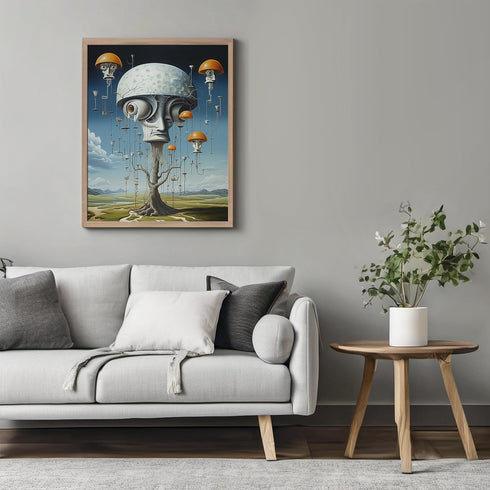 Posterizer 1 pcs-Alien Mushroom-Headed Tree with Fungal Branches-Abstract & Modern Art-Fantasy & Fiction Art-Gift for Art Lovers-Decor for Home & ...