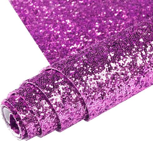 Purple Chunky Glitter Faux Leather Sheets Fabric 1Roll 12"x53"(30cmx135cm),Used in Making Bows, Earrings, Accessories and DIY Handicraft Projects ...