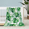 Neatee Living Tropical Leaf Throw Blanket Small Green Plant Blanket Baby Toddler Swaddle Crib Stroller Soft Fleece Blankets Spring Summer Decorati...