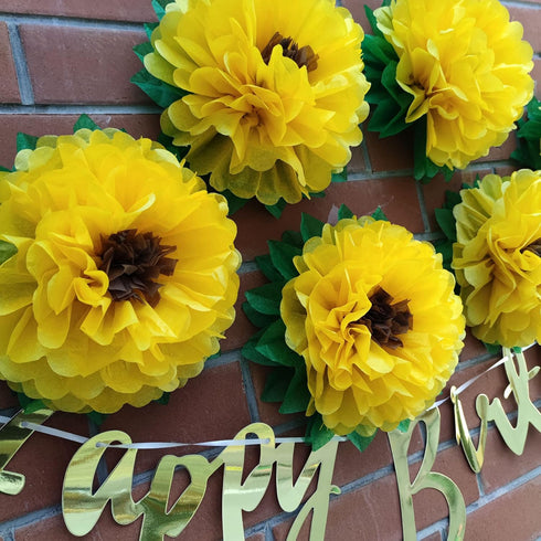 Tissue Paper Sunflowers Decorations for Wall Birthday Party Backdrop Home Decoration Pack of 6...