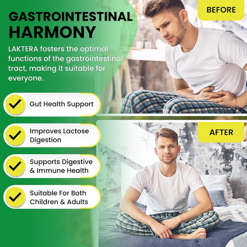 Dr.WellMe | Laktera Probiotic Digestive Aid | Truly Effective for Gut Health | 60 Capsules, 12 Billion CFU + Lactobacillus Bulgaricus | Kosher...