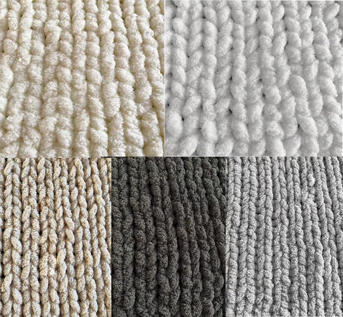 Chunky Yarn for Arm Knitting Blanket Beige Chunky Chenille Yarn...
