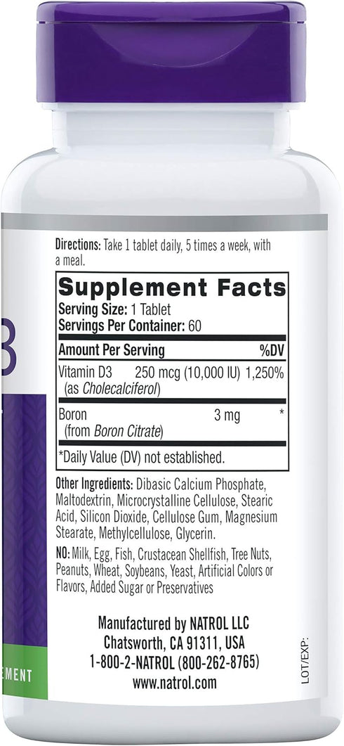 Natrol Vitamin D3 10,000 IU Tablets, Support Your Immune Health, 60 Count...