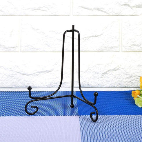 Black Iron Plate Stand,12 Inches Iron Foldable Plate Stand Picture Stand Photo Stand for Display, Plate Stand for Decorative Plates, Picture Frame...