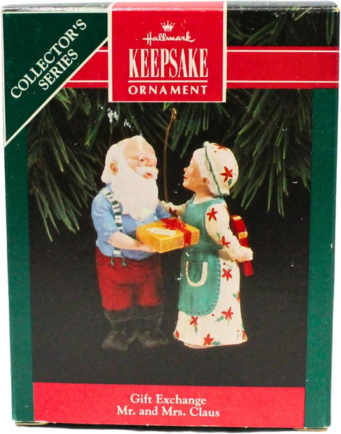Hallmark Keepsake Ornament Gift Exchange Mr. and Mrs. Claus 1992 QX4294...